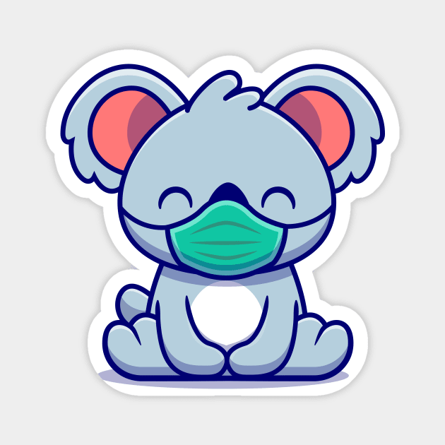 Cute Koala Wearing Mask Magnet by Catalyst Labs