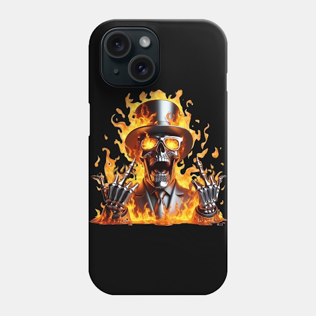 Flaming Flipping Skull Phone Case by Darn Doggie Club by focusln