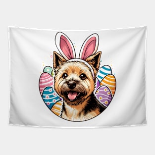 Norwich Terrier Enjoys Easter with Bunny Ears Fun Tapestry