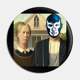 Lucha Libra meets American Gothic Pin