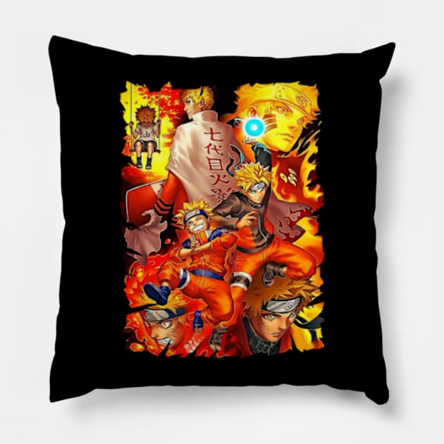 NARUTO UZUMAKI MERCH VTG Pillow by funnymushroomz