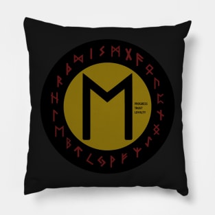 Yellow Ehwaz Elder Futhark Rune | Viking | Pagan Symbol Pillow