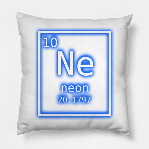 Neon Element Dark Blue Periodic Table Chemistry Nerd Costume T-Shirt Pillow by flytogs