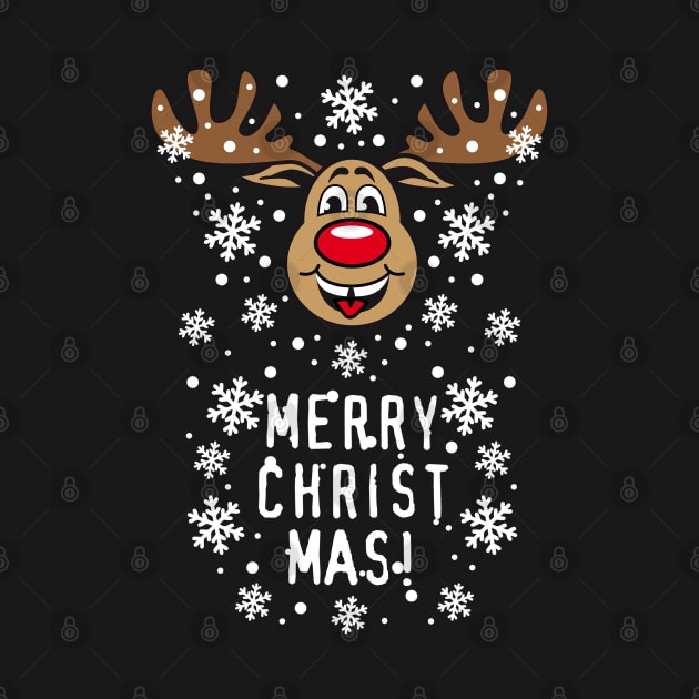 54 Deer Reindeer Rudolph Merry Christmas Funny by Margarita7