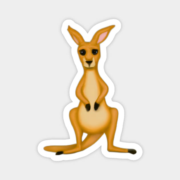 Cute Kangaroo Drawing Magnet by Play Zoo