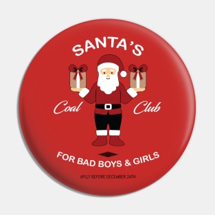 Santa's Coal Club Pin