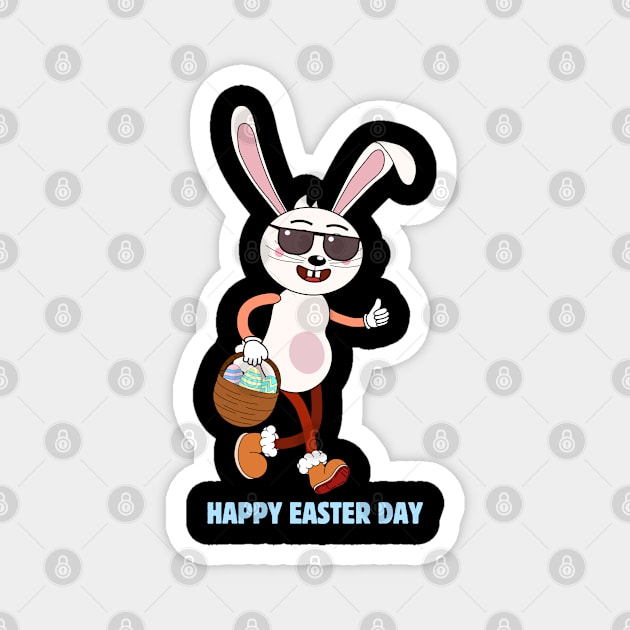 Happy Easter. Colorful and cool bunny design Magnet by JK Mercha