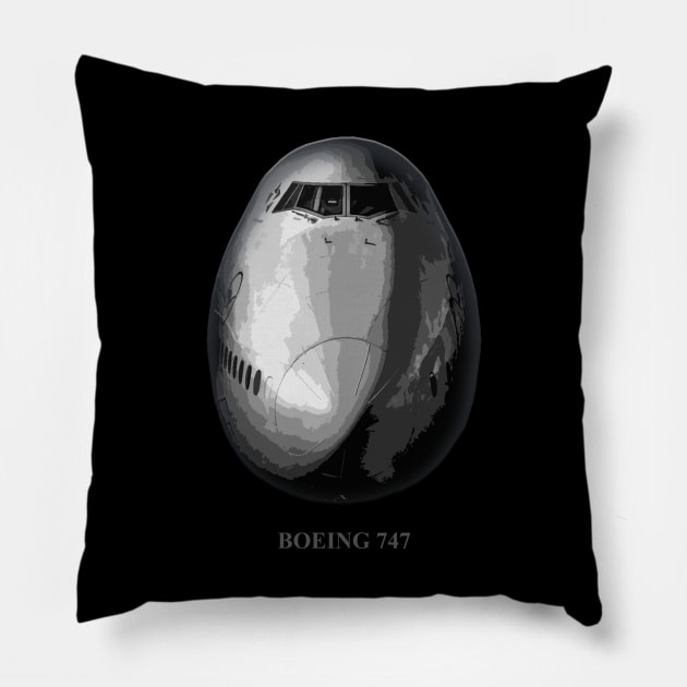 747 front view Pillow by Caravele