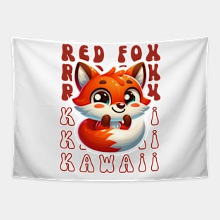 Kawaii Red Fox Tapestry