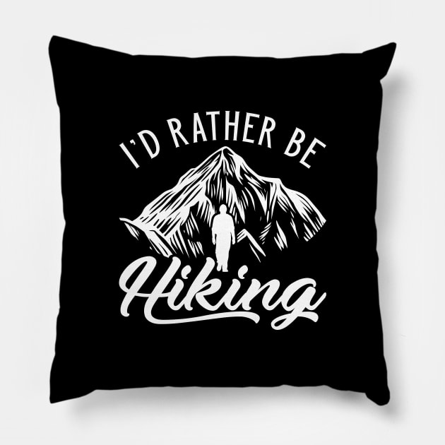 I’d Rather Be Hiking Pillow by LuckyFoxDesigns