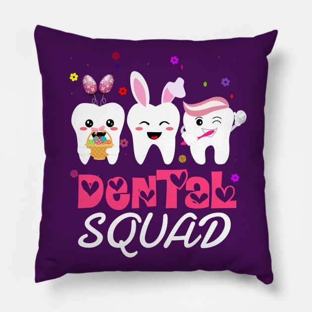 dental squad easter cute Pillow by DODG99