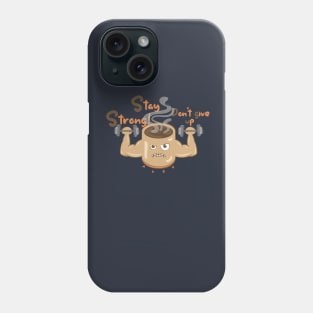 Coffee Monster Pushing Up  - Classic Logo design Phone Case