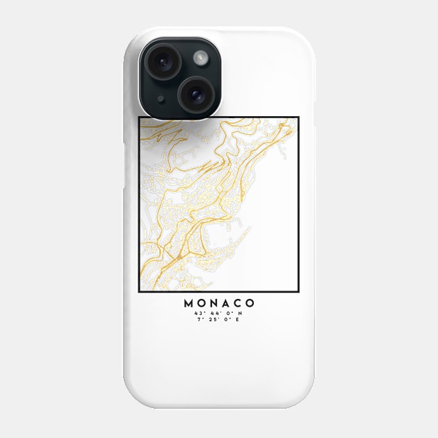 MONACO CITY STREET MAP ART Phone Case by deificusArt