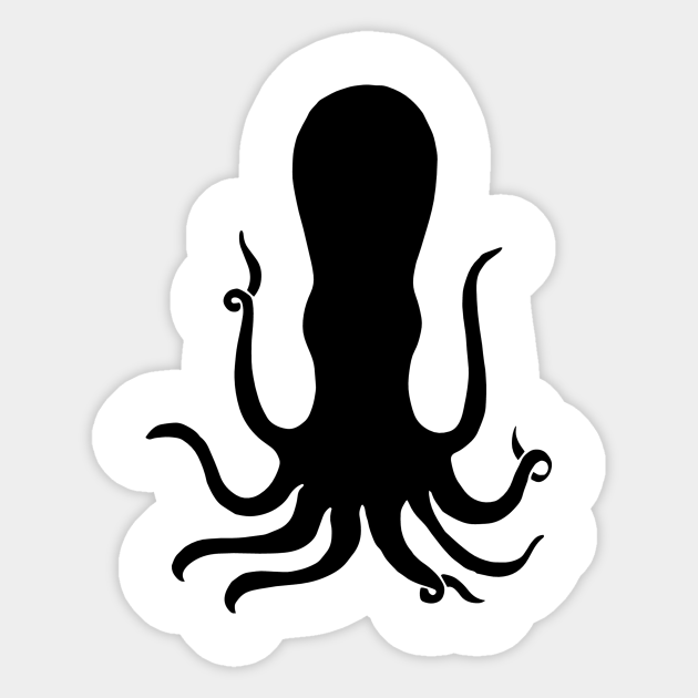 Giant Octopus Silhouette Octopus Sticker Teepublic Including transparent png clip art, cartoon, icon, logo, silhouette, watercolors, outlines, etc. giant octopus silhouette