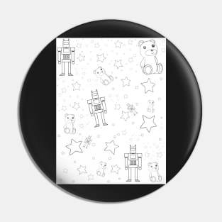 COLOR ME! Toys and Stars Pattern Pin