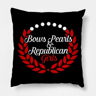 Bows, Pearls, and Republican Girls Pillow