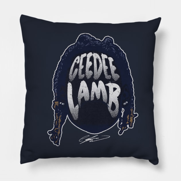 CeeDee Lamb Dallas Player Silhouette Pillow by MASTER_SHAOLIN