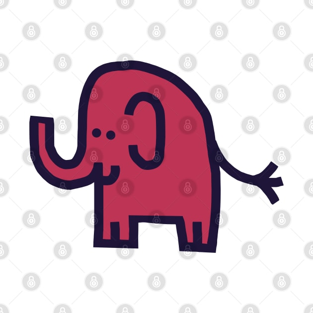 Cute Elephant Viva Magenta Color of the Year 2023 by ellenhenryart