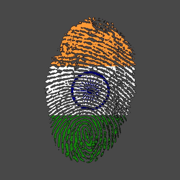 Indian Flag - India Flag - Fingerprint by Printaha