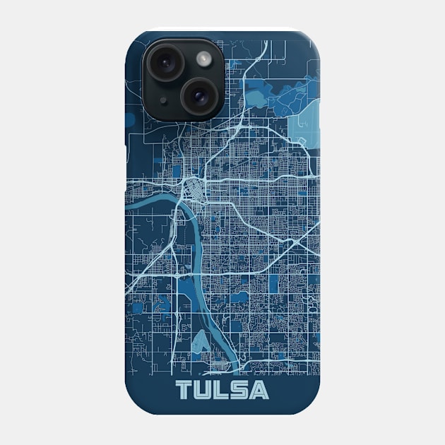 Tulsa - United States Peace City Map Phone Case by tienstencil