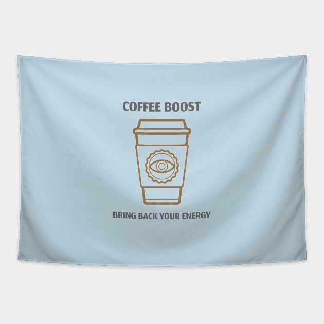 Coffee Boost Bring Back Your Energy Tapestry by BlueCloverTrends