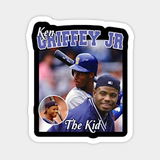 Ken Griffey Jr The Kid Basketball Legend Signature Vintage Retro 80s 90s Bootleg Rap Style (1) Magnet