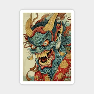 A Japanese Demon Oni Art Magnet