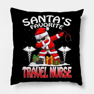 Santas Favorite Travel Nurse Christmas T Shirt Pillow