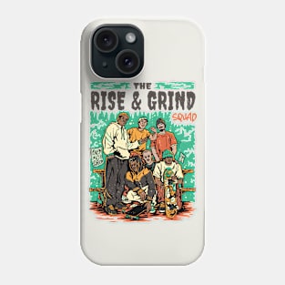 The Rise & Grind Squad // Retro Skateboarding // Comic Style Skater Crew Phone Case