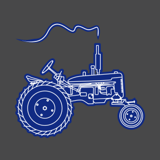 old farming machine in blue white color T-Shirt