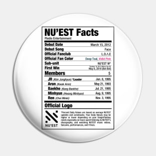 NU'EST Nutritional Facts Pin