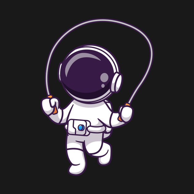 Cute Astronaut Playing Jump Rope Cartoon by Catalyst Labs