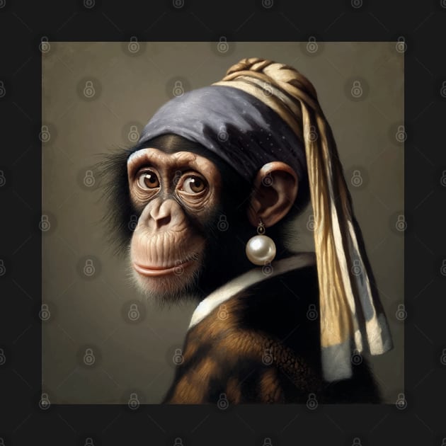 Wildlife Conservation - Pearl Earring Chimpanzee Meme by Edd Paint Something