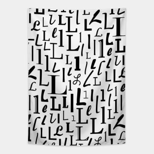 L - Typography (Black) Tapestry