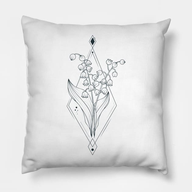 Lilly of the Valley (May) Pillow by Designs by Katie Leigh