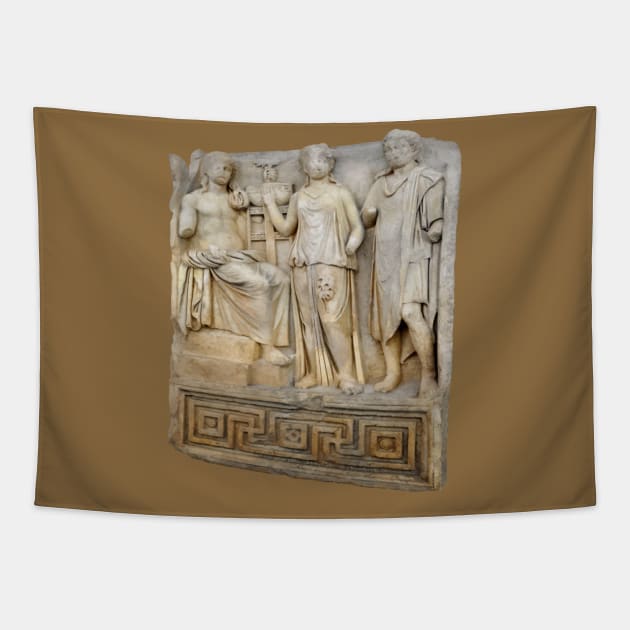 Major Greek God With Priestess On Oracular Shrine Cut Out Tapestry by taiche