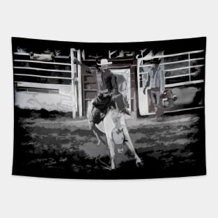 Rodeo Star - Bucking Bronco Rider Tapestry