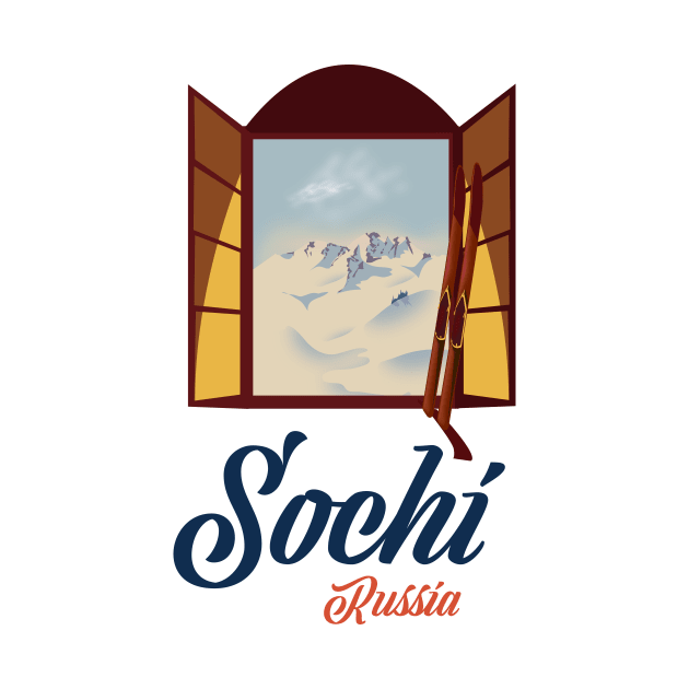 Sochi vintage ski poster by nickemporium1