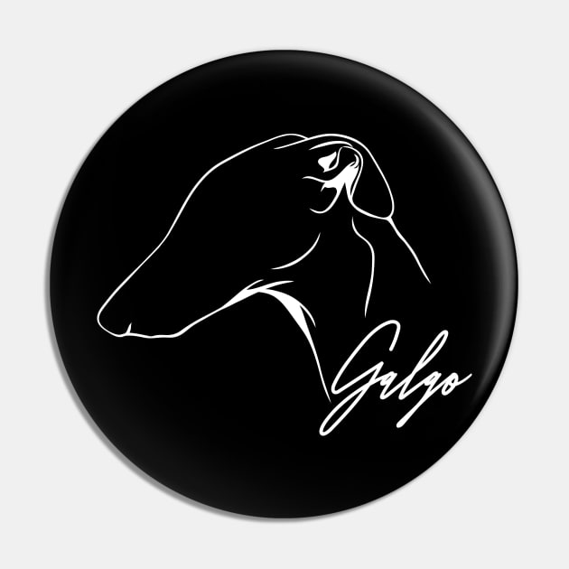 Proud Galgo profile dog lover sighthound gift Pin by wilsigns