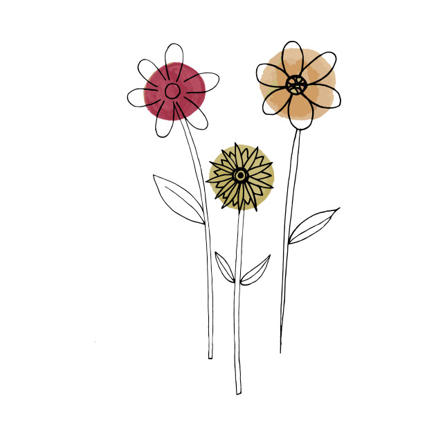 Line Contour Minimalist Flowers Flowers TShirt