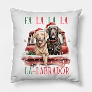 Christmas Labradors Pun Pillow