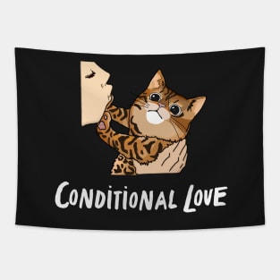 Conditional Love, Funny Bengal Cat Design, Kitten Slap Tapestry