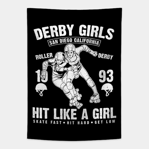 Roller Derby Girls Tapestry by JakeRhodes