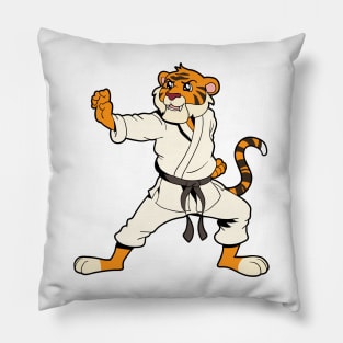 Comic tiger does karate Pillow