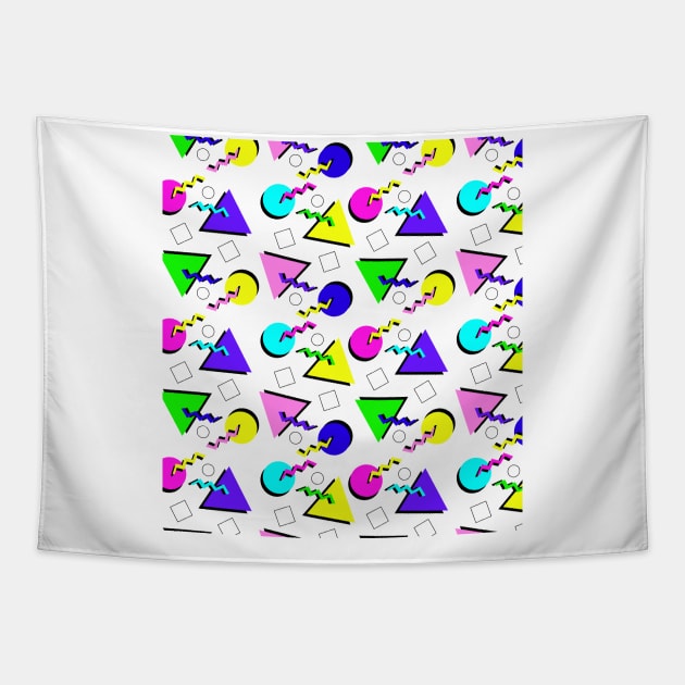 90s Retro Geometric Pattern Tapestry by lodesignshop