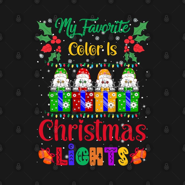 My Favorite Color Is Christmas Lights Cute Cats Christmas by egcreations