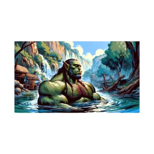 Bathing Orc Muscular Bara Art T-Shirt