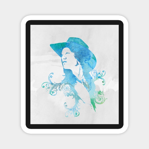 Wild West Series Watercolor Cowgirl Magnet by allovervintage