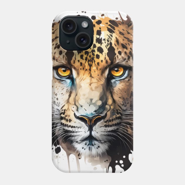 Panther Portrait Animal Painting Wildlife Outdoors Adventure Phone Case by Cubebox