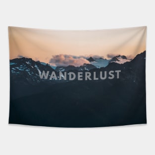 Wanderlust; Clouds covering hurricane ridge mountains Tapestry